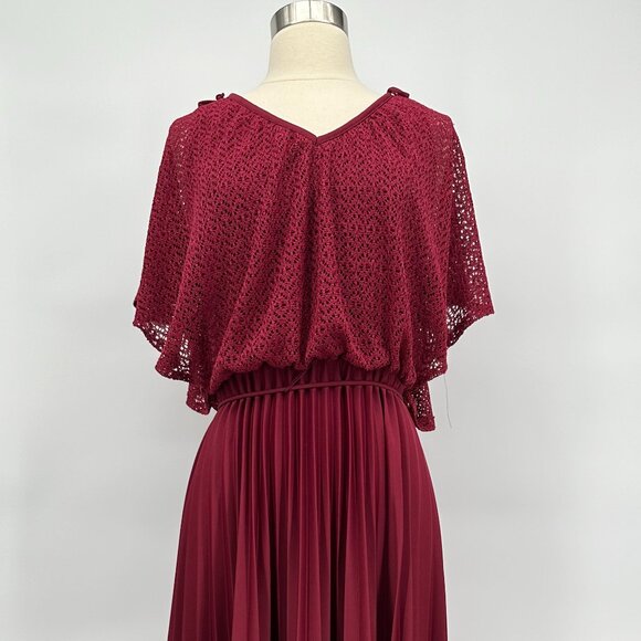Vintage 1970s Garnet Red Polyester Floor Length Dress - Picture 1 of 4
